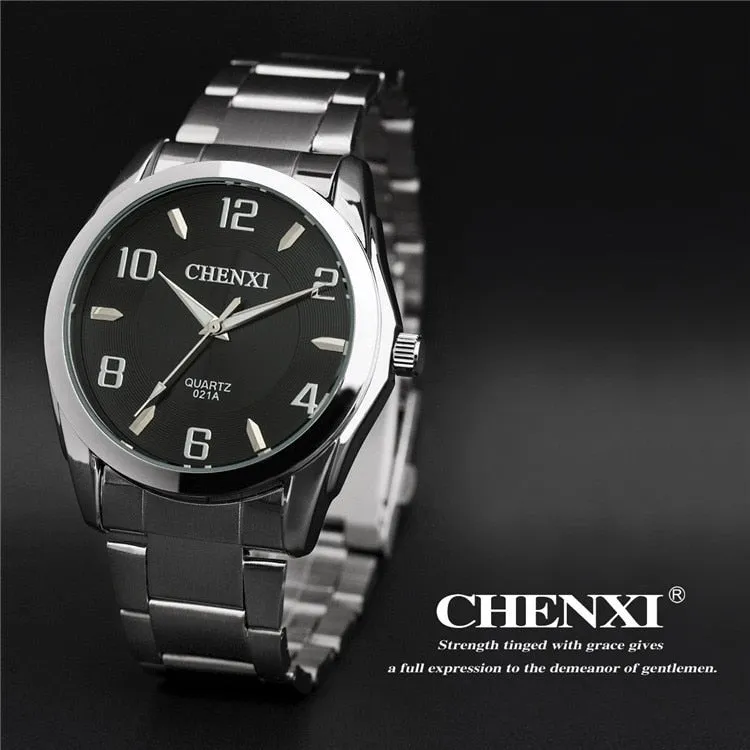 CHENXI Fashion Stainless Steel Watches for Mens Simple Waterproof  Clock Men Quartz Sport Watch Top Luxury Brand Male WristWatc