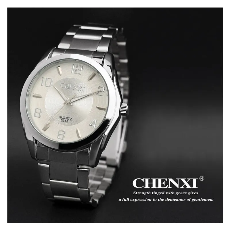 CHENXI Fashion Stainless Steel Watches for Mens Simple Waterproof  Clock Men Quartz Sport Watch Top Luxury Brand Male WristWatc