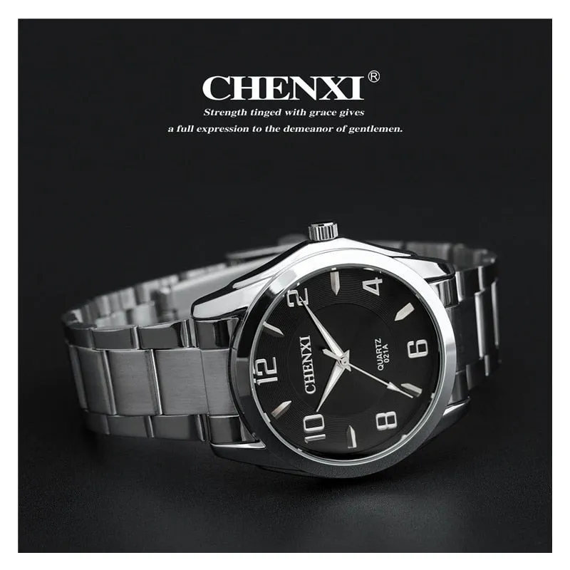 CHENXI Fashion Stainless Steel Watches for Mens Simple Waterproof  Clock Men Quartz Sport Watch Top Luxury Brand Male WristWatc
