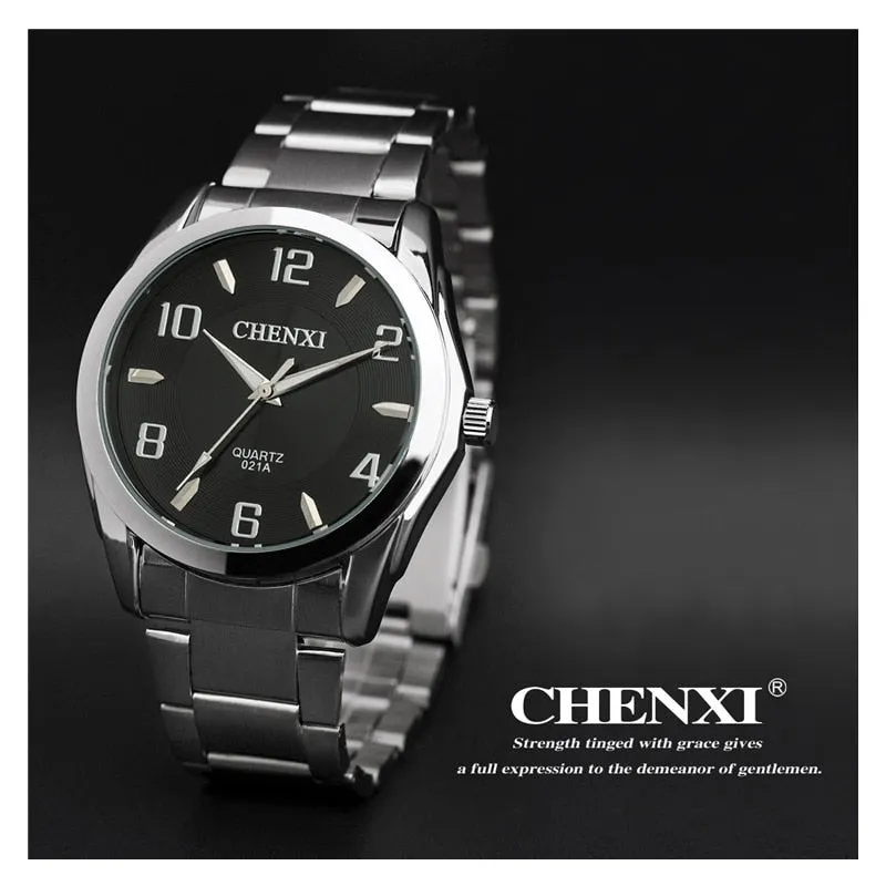 CHENXI Fashion Stainless Steel Watches for Mens Simple Waterproof  Clock Men Quartz Sport Watch Top Luxury Brand Male WristWatc