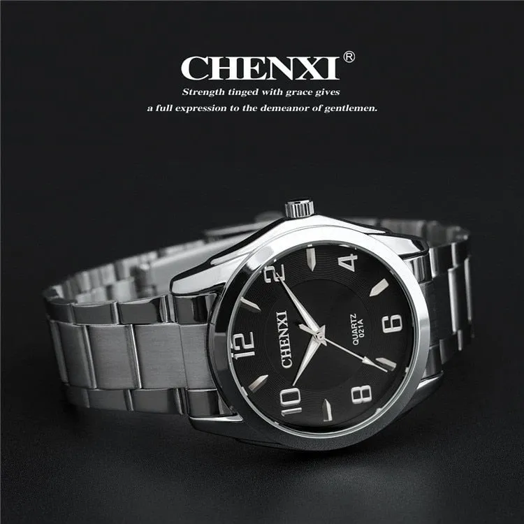 CHENXI Fashion Stainless Steel Watches for Mens Simple Waterproof  Clock Men Quartz Sport Watch Top Luxury Brand Male WristWatc