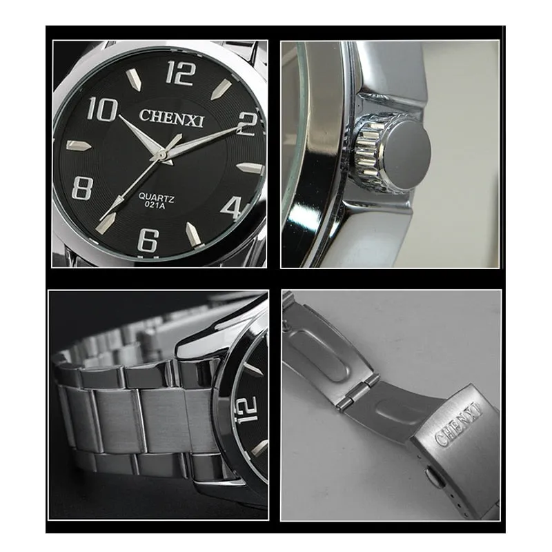 CHENXI Fashion Stainless Steel Watches for Mens Simple Waterproof  Clock Men Quartz Sport Watch Top Luxury Brand Male WristWatc