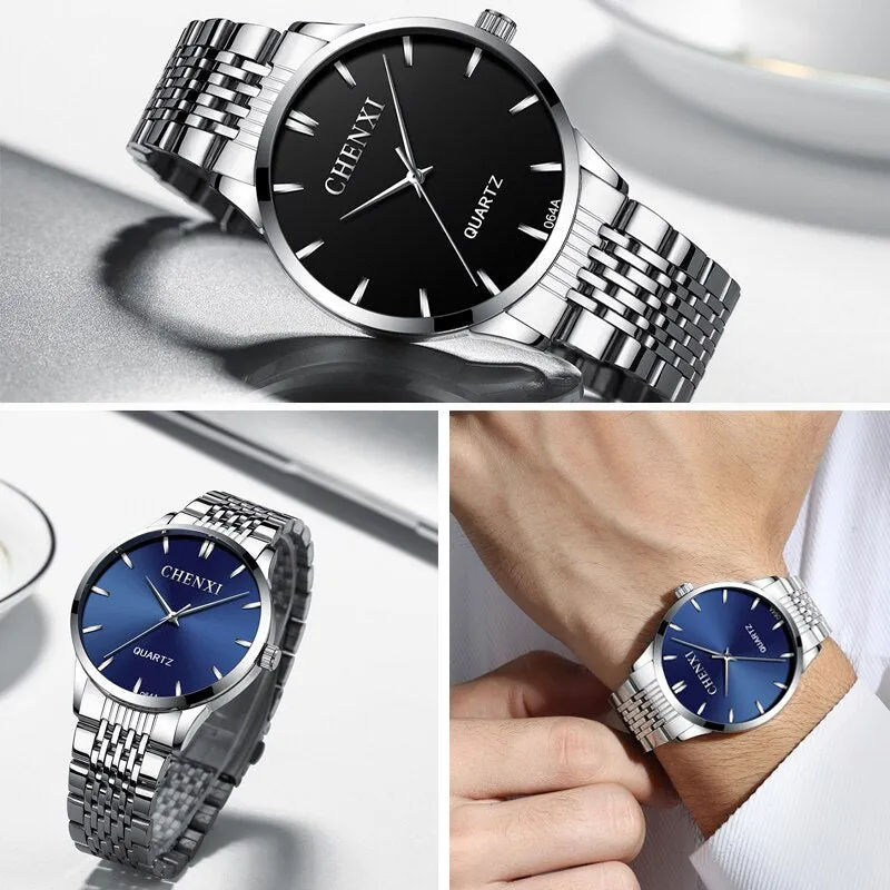 CHENXI Luxury Men Analog Quartz Watch Top Brand Man Business Watches Stainless Steel Waterproof Men&#39;s Wristwatches Clock