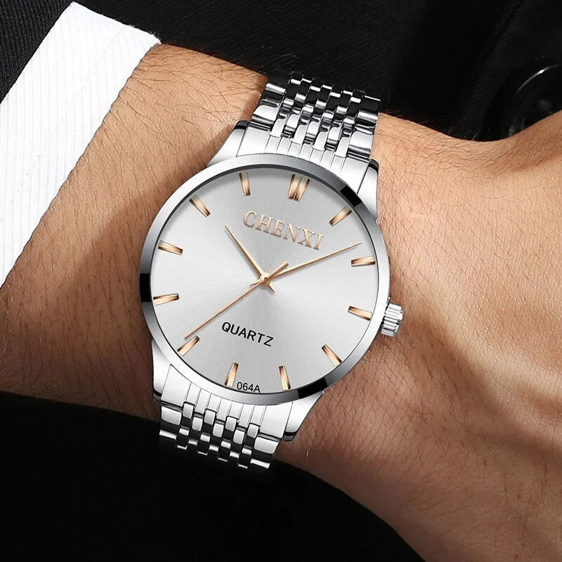 CHENXI Luxury Men Analog Quartz Watch Top Brand Man Business Watches Stainless Steel Waterproof Men&#39;s Wristwatches Clock
