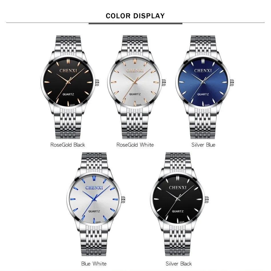 CHENXI Luxury Men Analog Quartz Watch Top Brand Man Business Watches Stainless Steel Waterproof Men&#39;s Wristwatches Clock