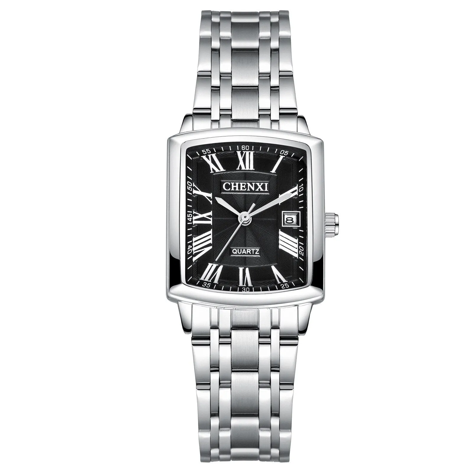 CHENXI Men Calendar Watches Luxury Brand Business Clock Stainless Steel Quartz Waterproof Watch Men Fashion Square Wristwatch