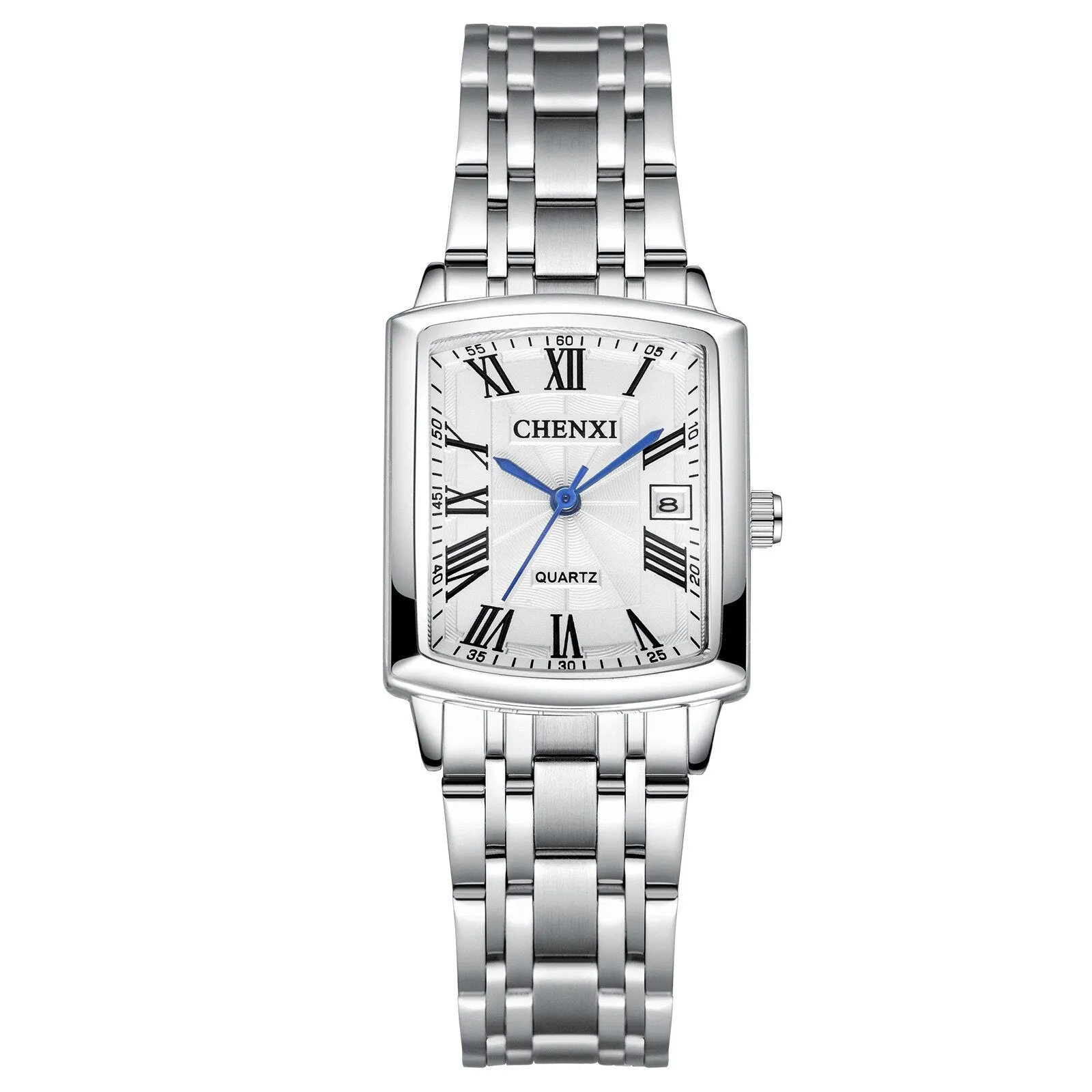CHENXI Men Calendar Watches Luxury Brand Business Clock Stainless Steel Quartz Waterproof Watch Men Fashion Square Wristwatch