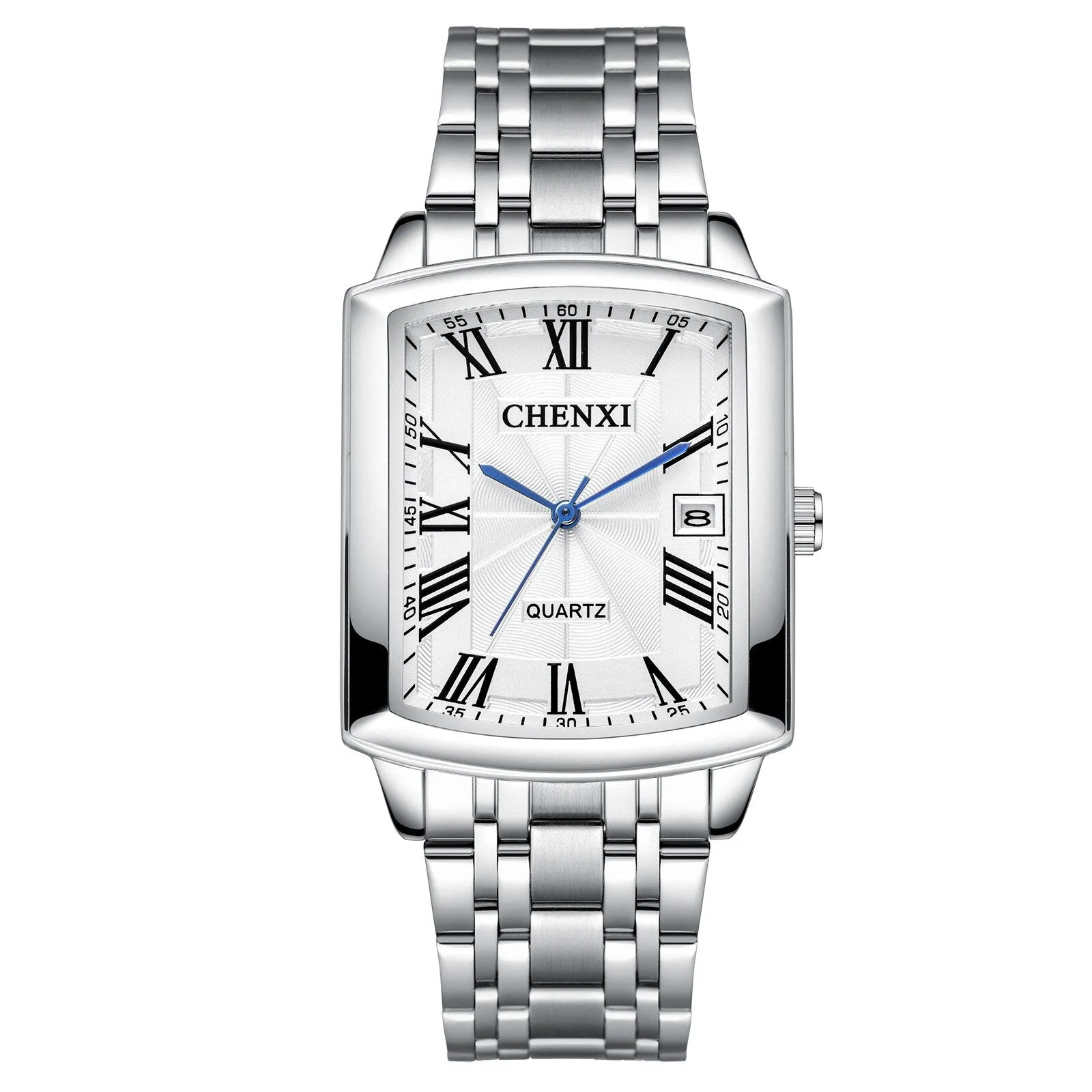 CHENXI Men Calendar Watches Luxury Brand Business Clock Stainless Steel Quartz Waterproof Watch Men Fashion Square Wristwatch