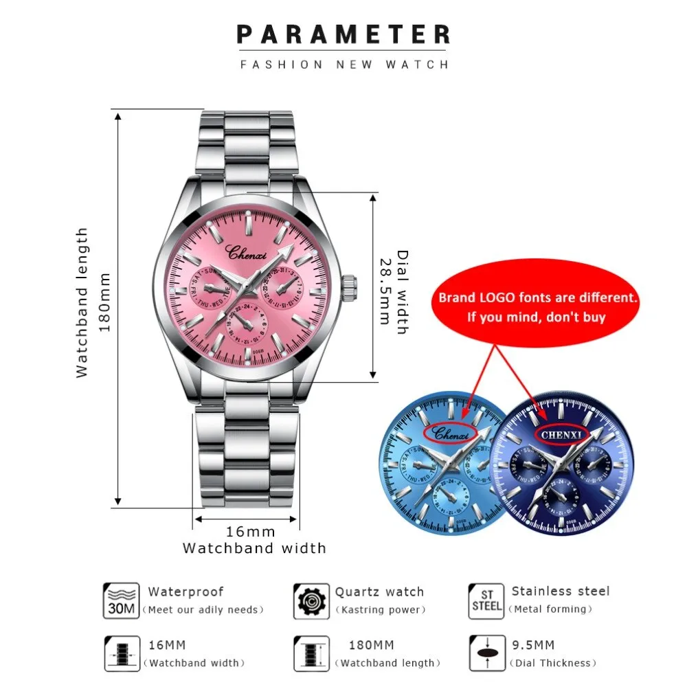 CHENXI Silver Watch Women Watches Lady Fashion Bracelet Quartz Wristwatches Female Clock Relogio Feminino Montre Femme