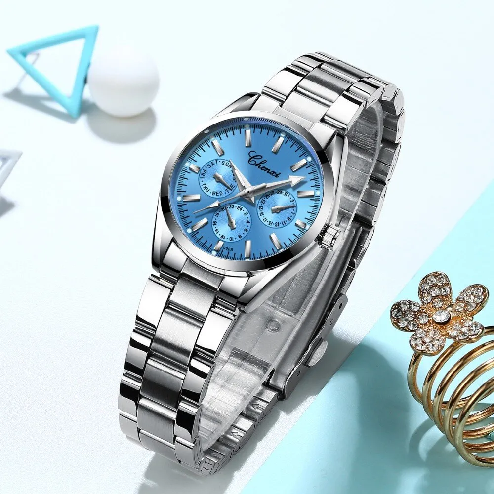CHENXI Silver Watch Women Watches Lady Fashion Bracelet Quartz Wristwatches Female Clock Relogio Feminino Montre Femme