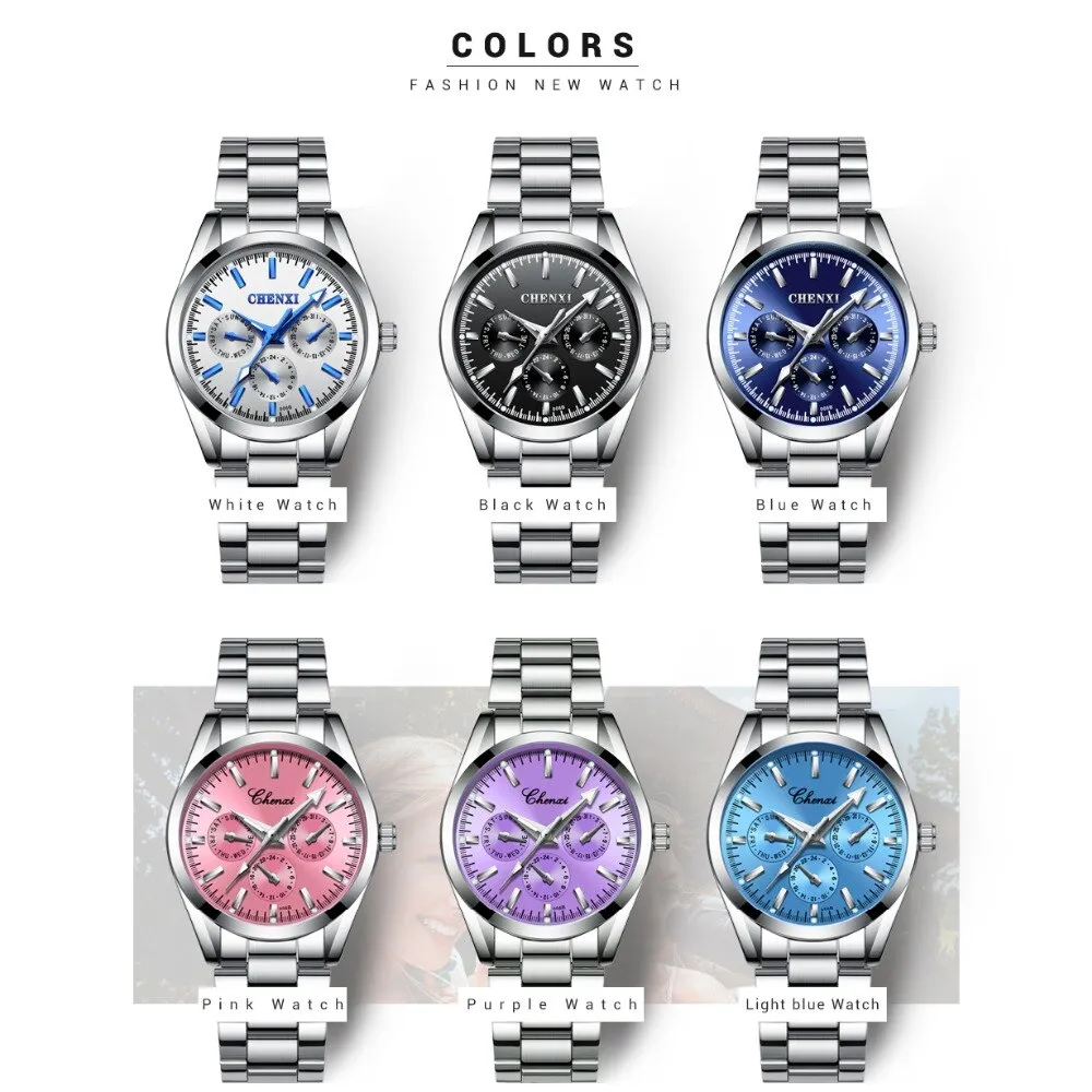 CHENXI Silver Watch Women Watches Lady Fashion Bracelet Quartz Wristwatches Female Clock Relogio Feminino Montre Femme