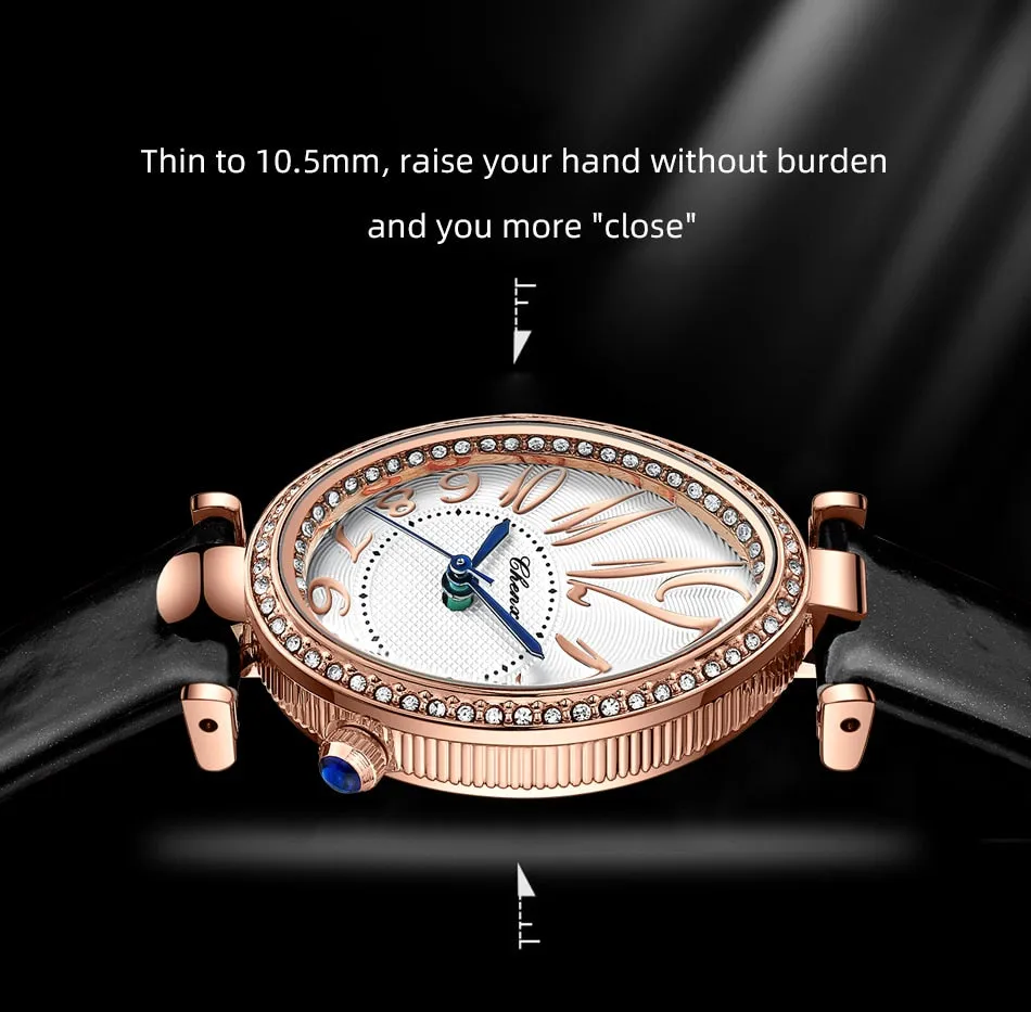 CHENXI Women&#39;s Watches Fashion Dress Rose Gold Clock Waterproof Women Wrist Watch Fashion Casual Ladies Quartz Leather Watch