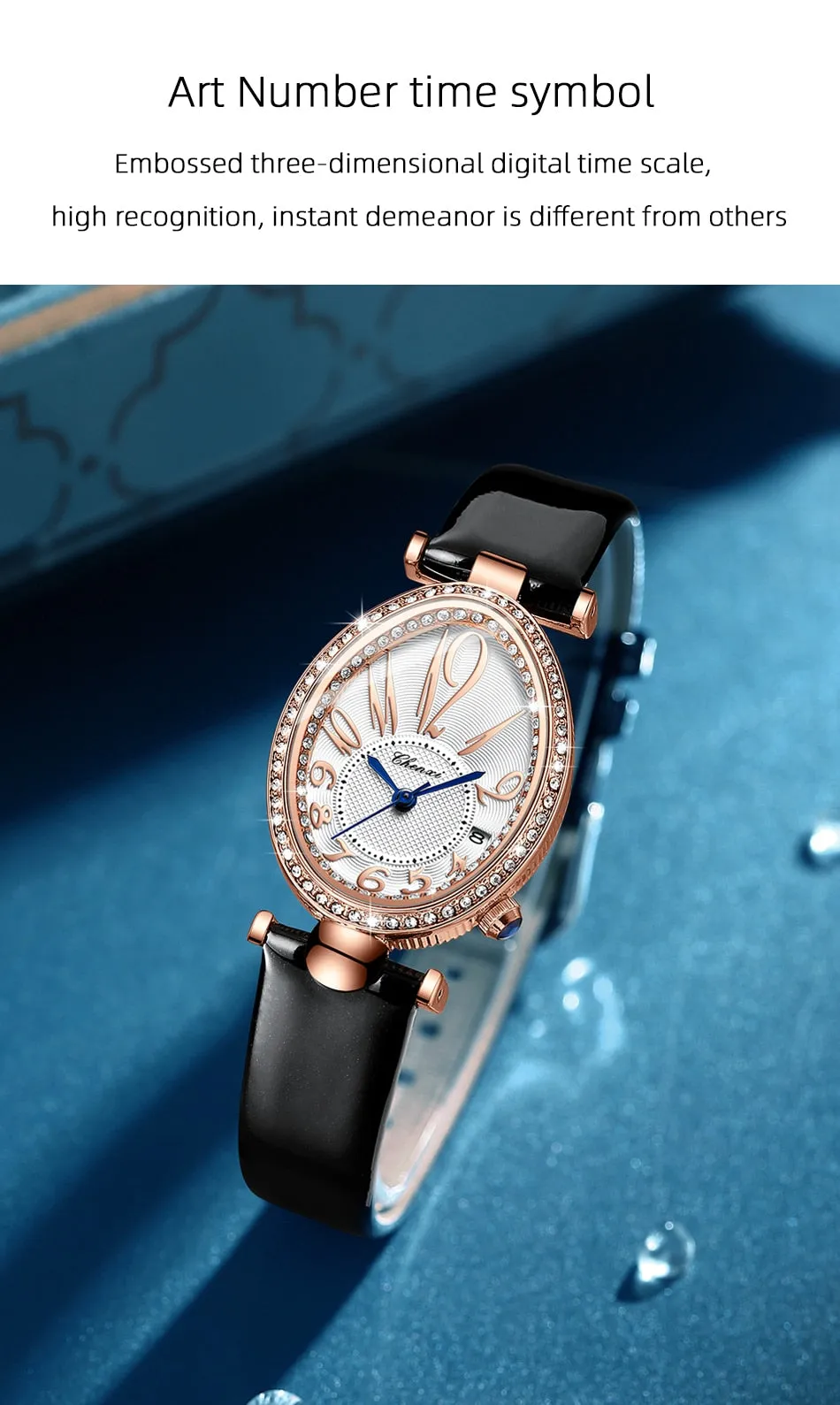 CHENXI Women&#39;s Watches Fashion Dress Rose Gold Clock Waterproof Women Wrist Watch Fashion Casual Ladies Quartz Leather Watch