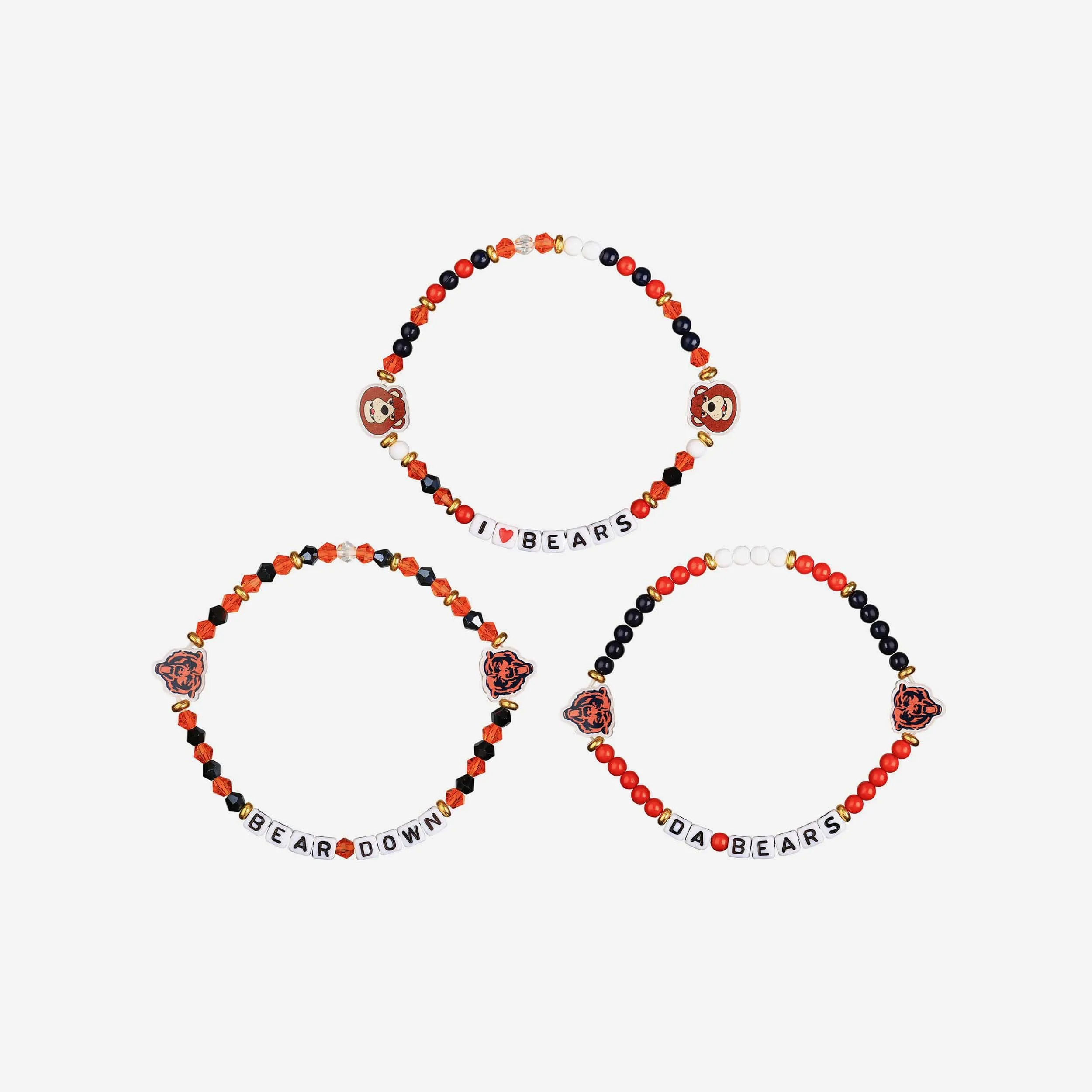 Chicago Bears 3 Pack Friendship Bracelet