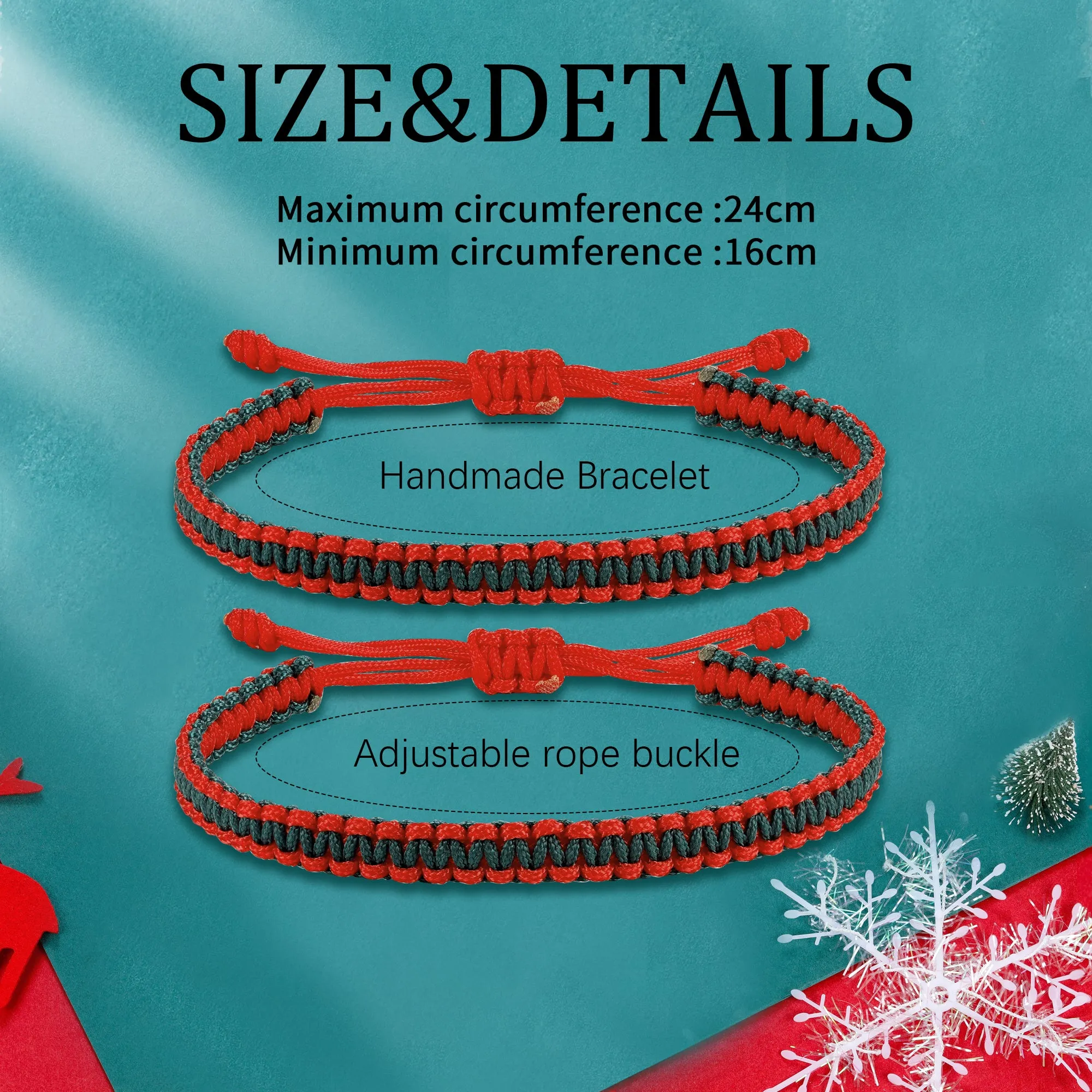 Christmas Bracelet, Red and Green