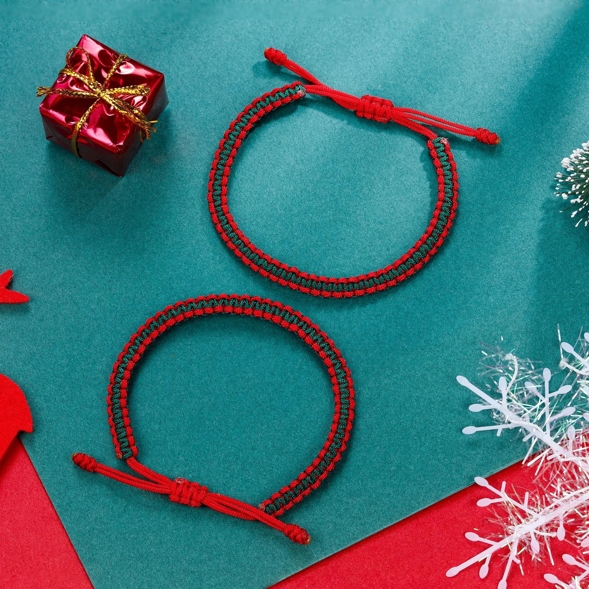 Christmas Bracelet, Red and Green