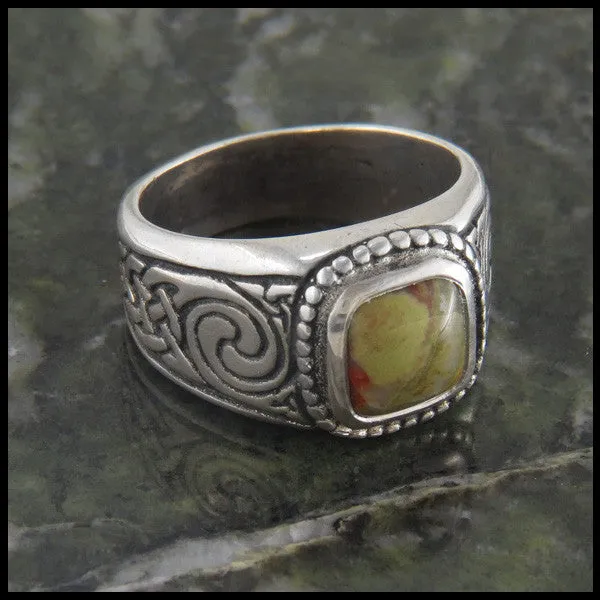 Churaich Ring with Stones in Silver