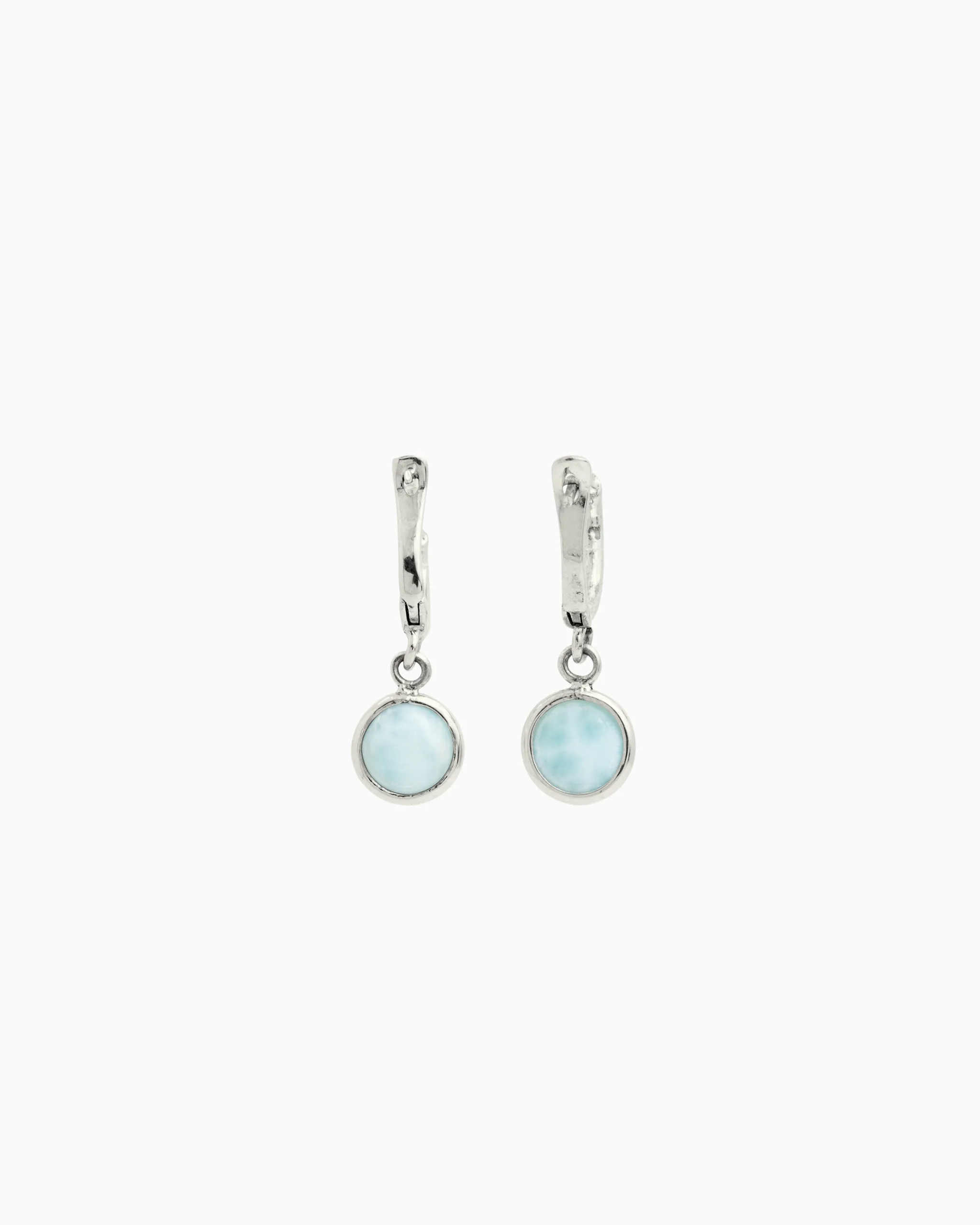 Circle Stone Huggie - Larimar