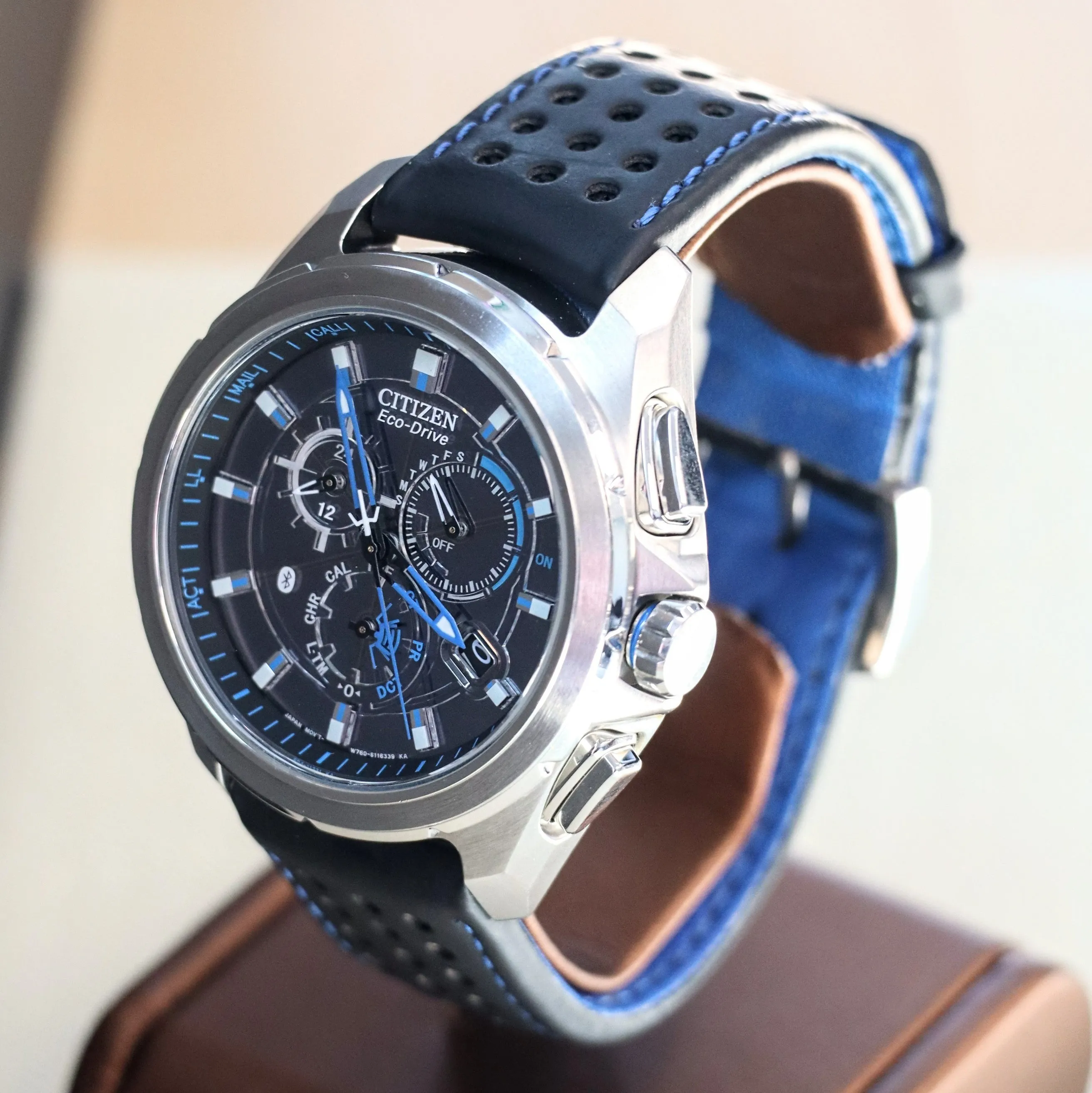 CITIZEN Proximity Eco-Drive Watch AT7030-05E Perpetual Calendar Chronograph Bluetooth Wristwatch