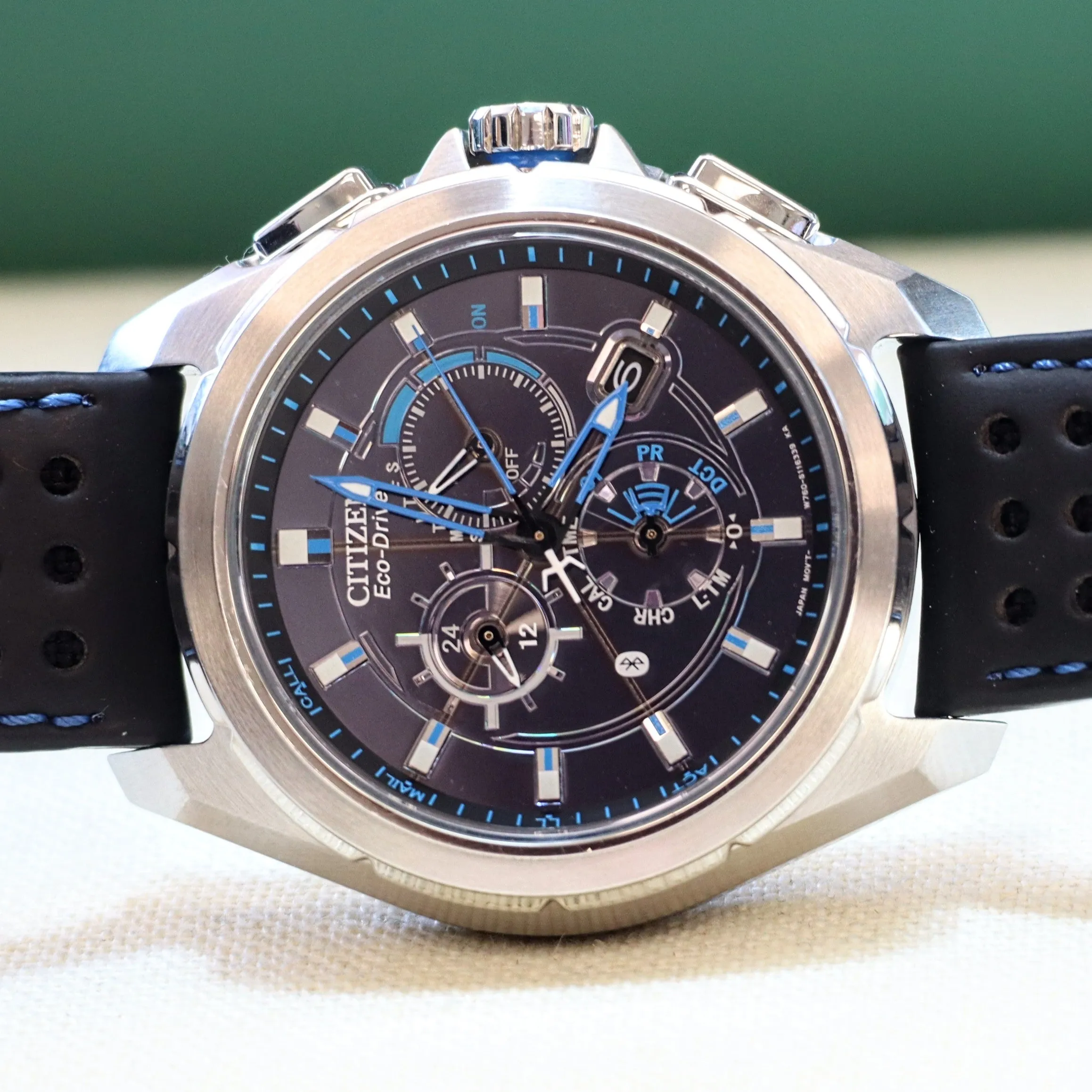 CITIZEN Proximity Eco-Drive Watch AT7030-05E Perpetual Calendar Chronograph Bluetooth Wristwatch