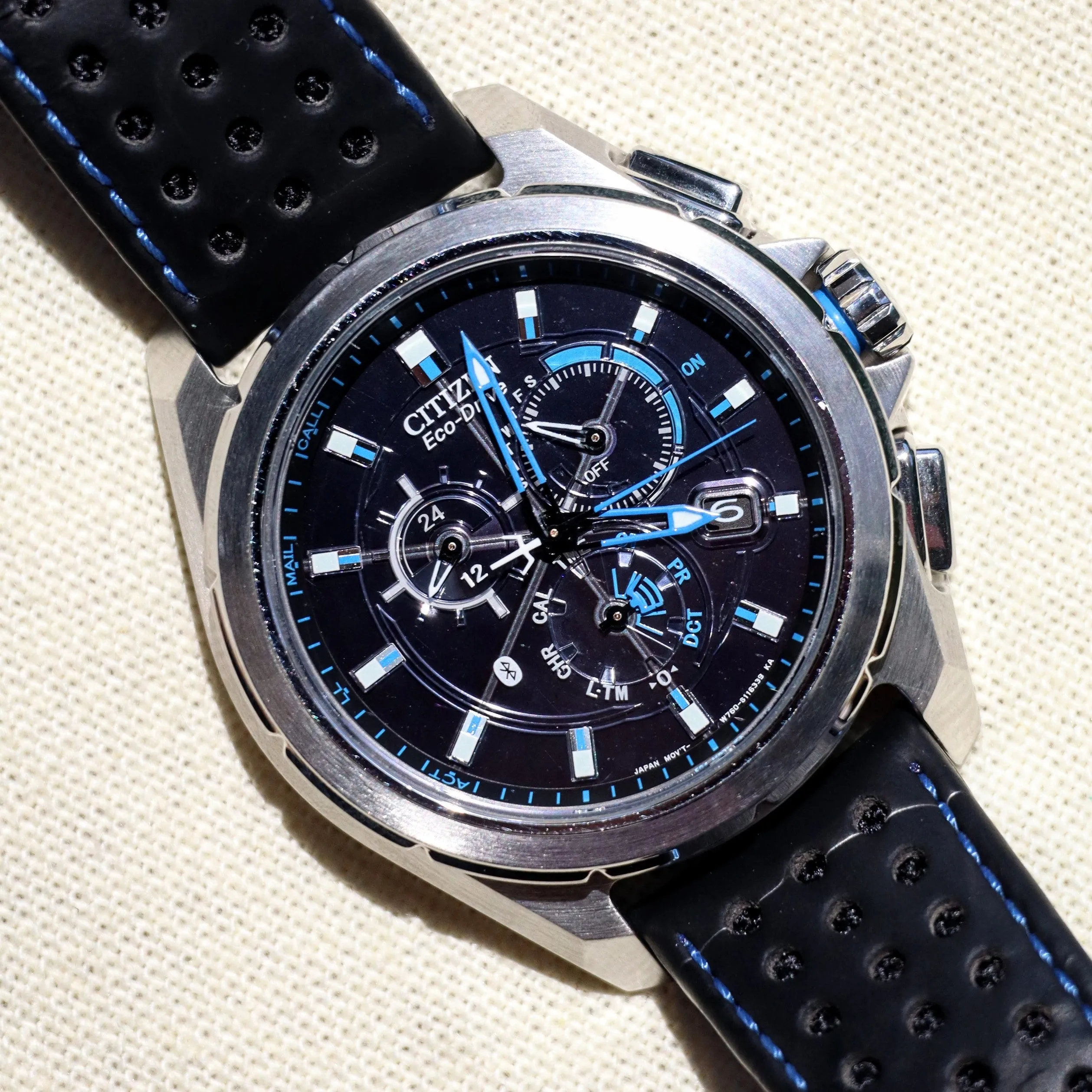 CITIZEN Proximity Eco-Drive Watch AT7030-05E Perpetual Calendar Chronograph Bluetooth Wristwatch