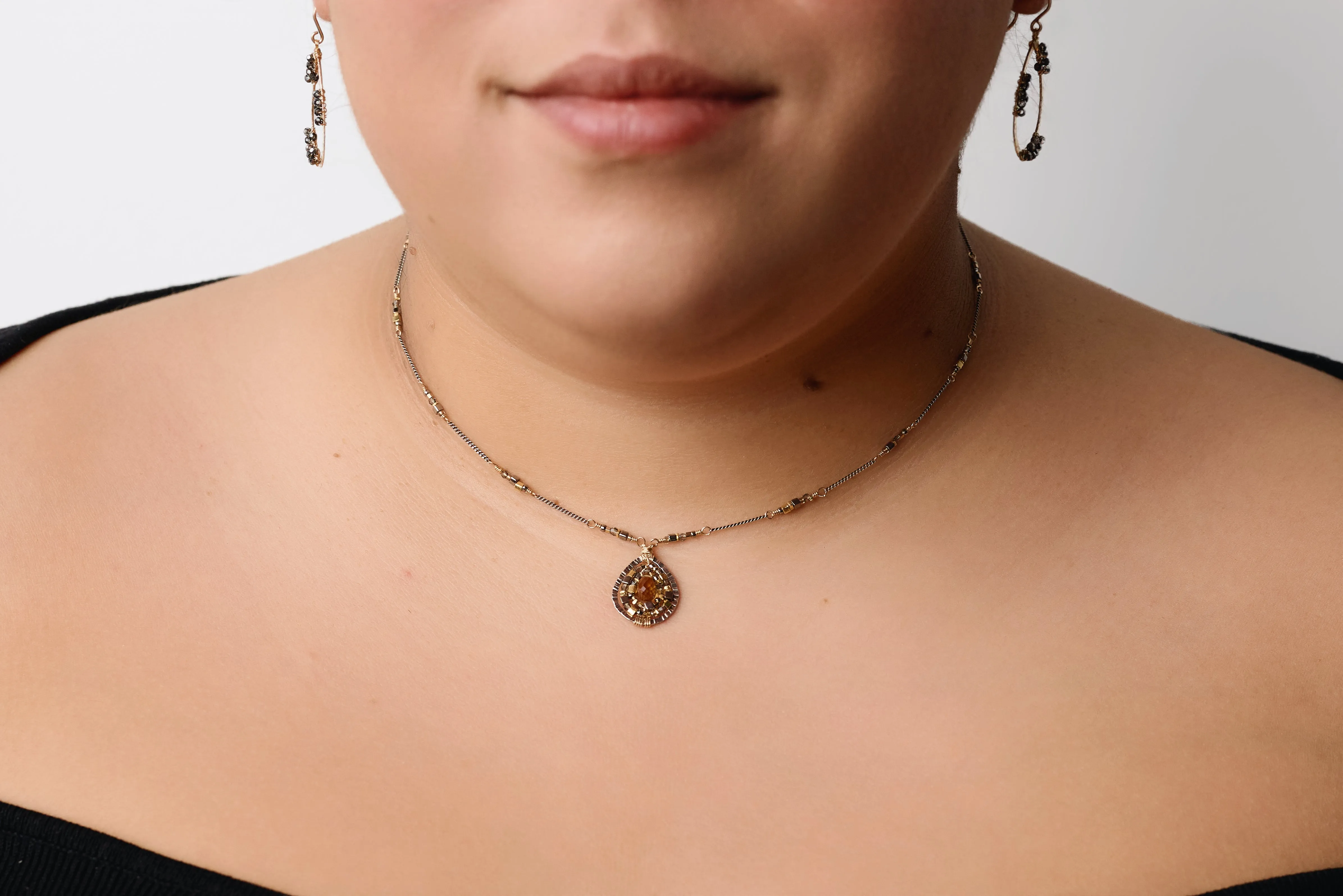 Citrine Teardrop Necklace