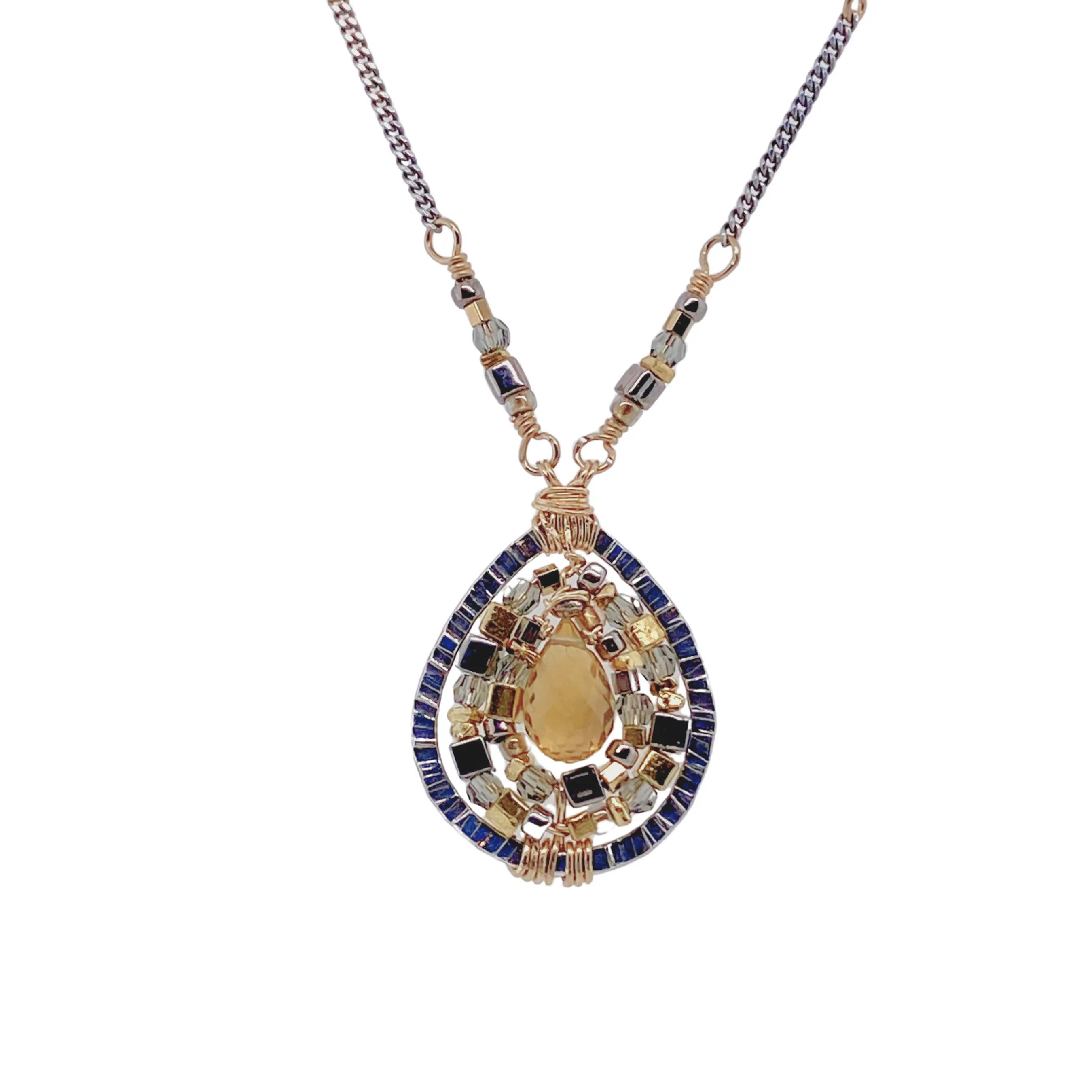 Citrine Teardrop Necklace