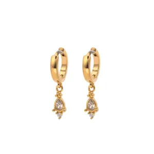 Classic Drop Sparkle Huggie Hoop Earrings