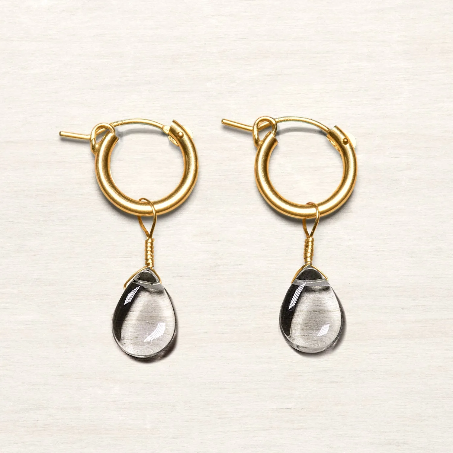 Clear Quartz Huggie Earrings
