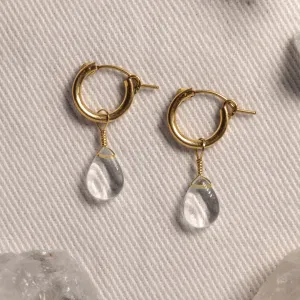 Clear Quartz Huggie Earrings