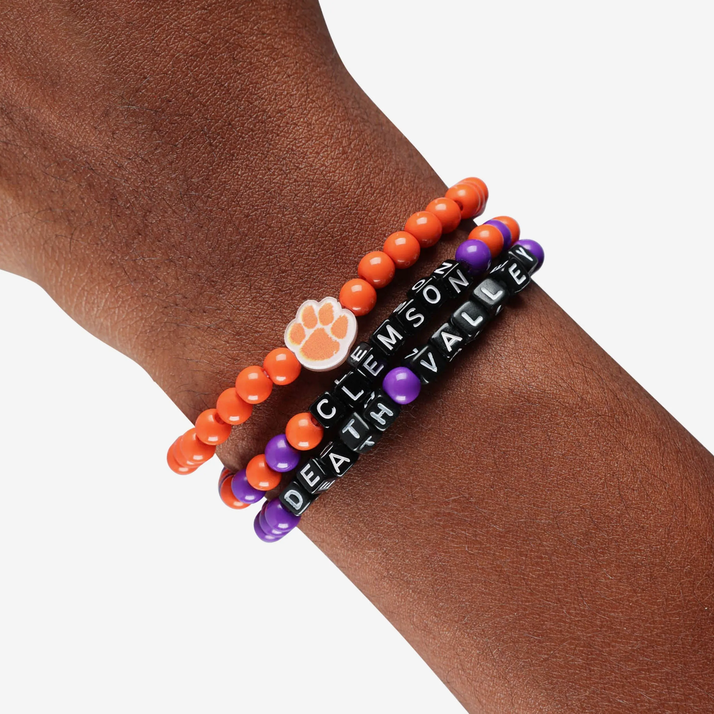Clemson Tigers 3 Pack Beaded Friendship Bracelet