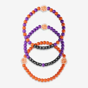 Clemson Tigers 3 Pack Beaded Friendship Bracelet