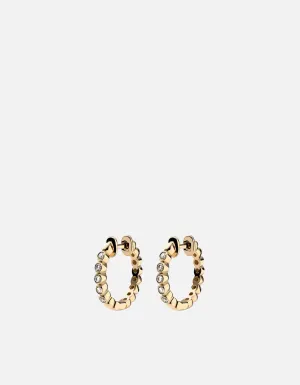 Cleo Huggie Earrings, 14k Gold Pavé