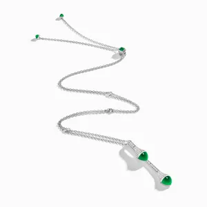 Cleo Long Chain Diamond Drop Pendant Necklace