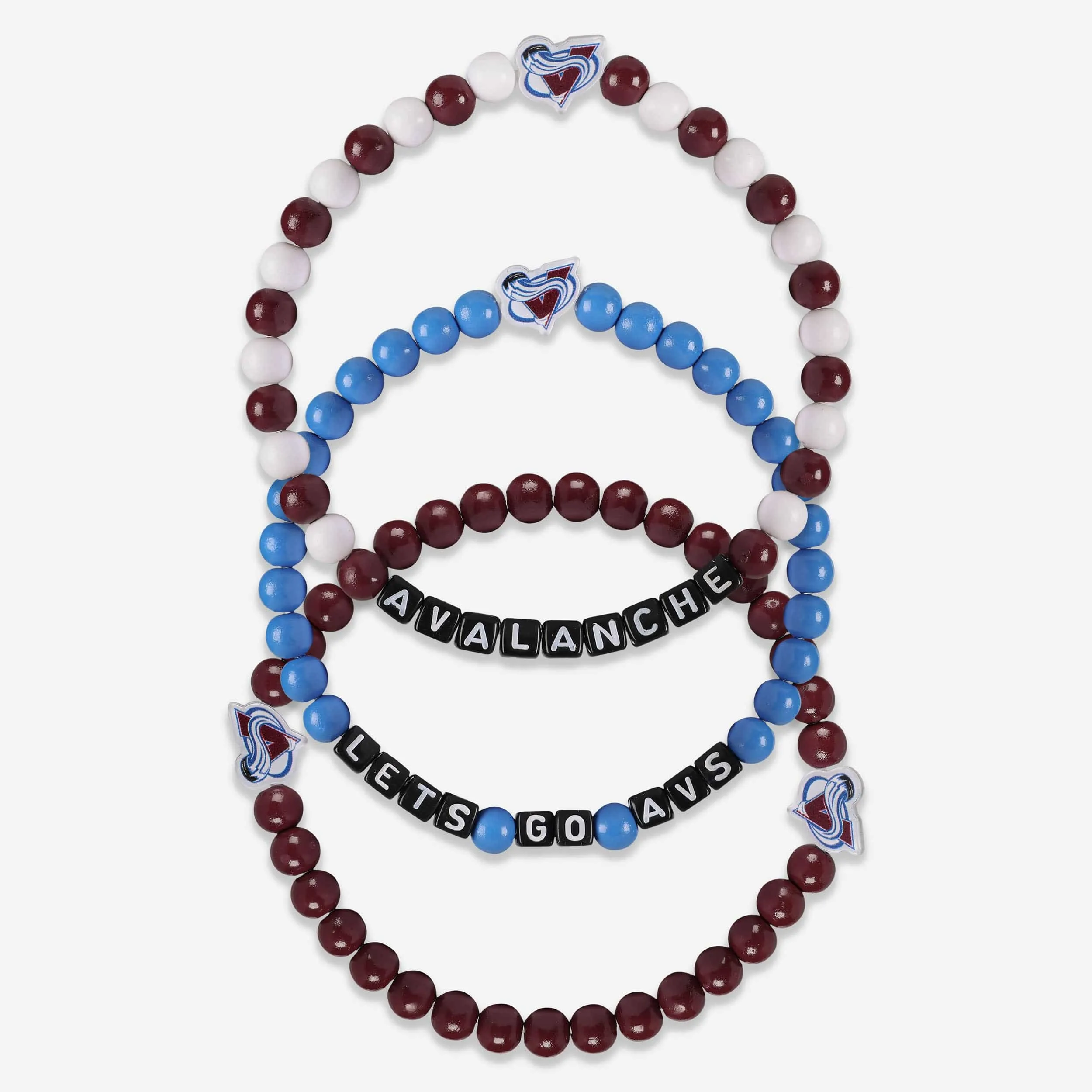 Colorado Avalanche 3 Pack Beaded Friendship Bracelet