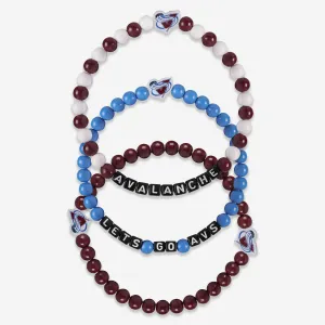Colorado Avalanche 3 Pack Beaded Friendship Bracelet