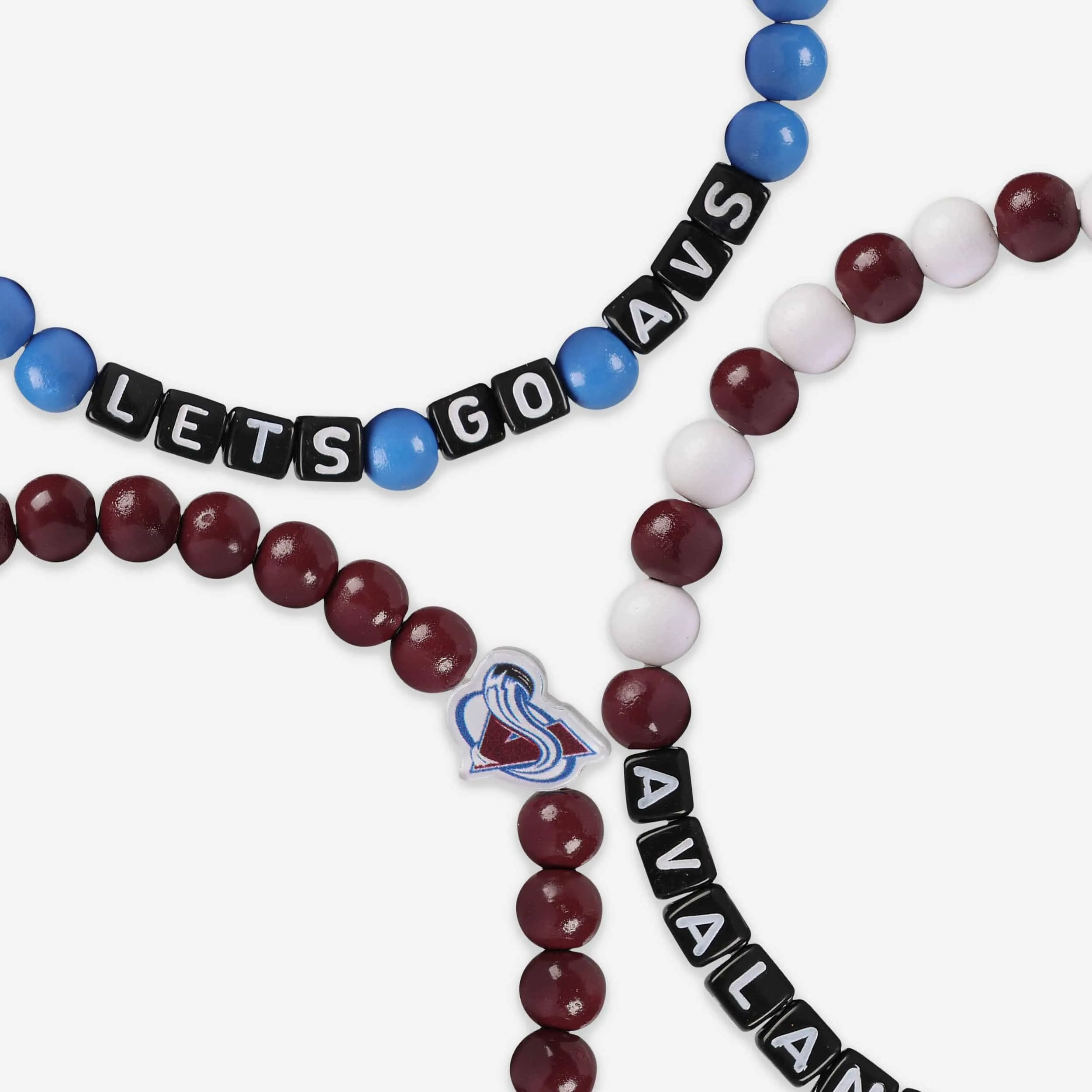 Colorado Avalanche 3 Pack Beaded Friendship Bracelet