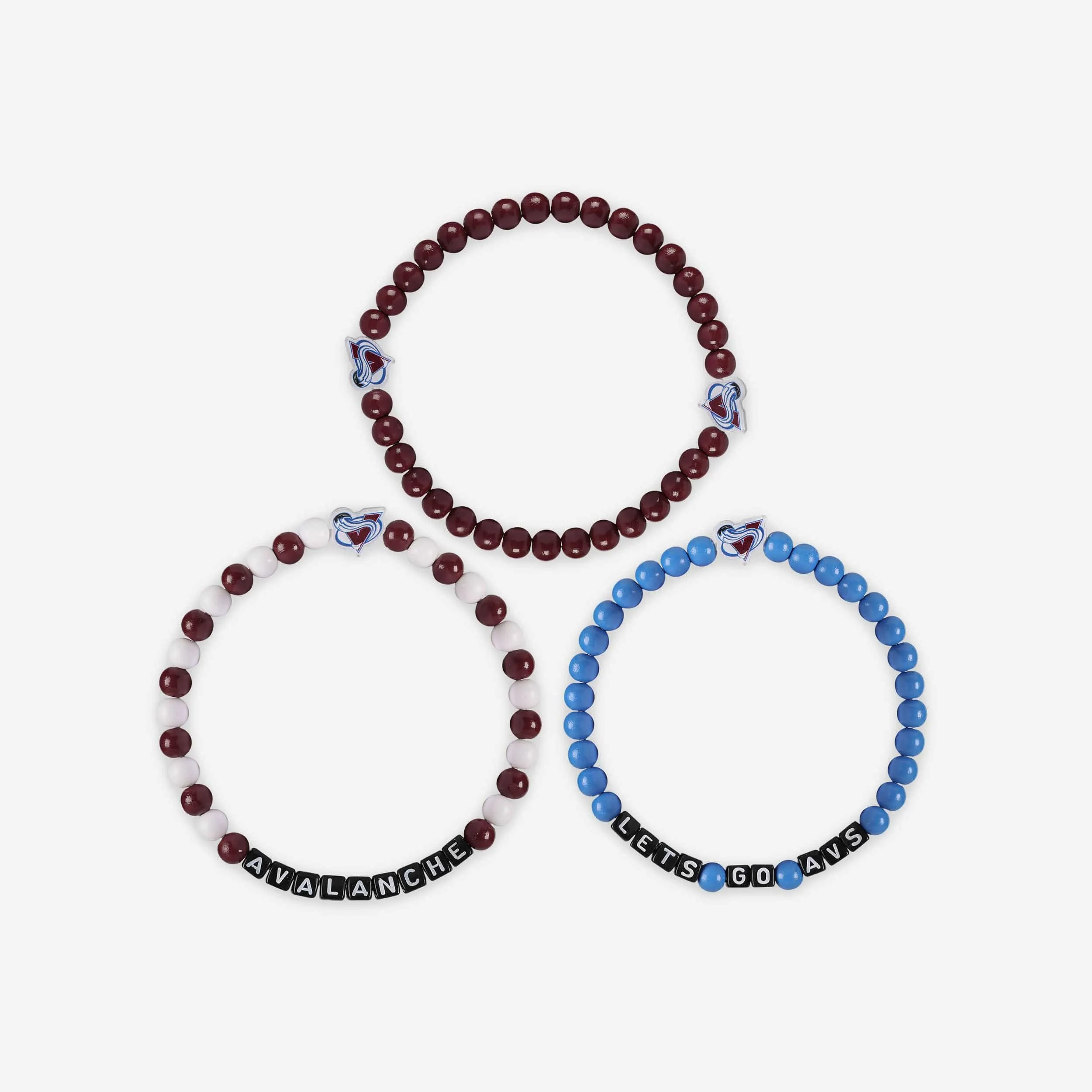 Colorado Avalanche 3 Pack Beaded Friendship Bracelet