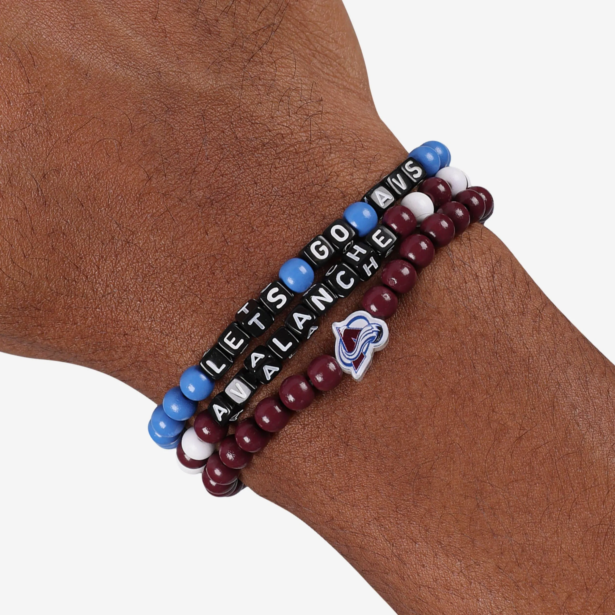 Colorado Avalanche 3 Pack Beaded Friendship Bracelet