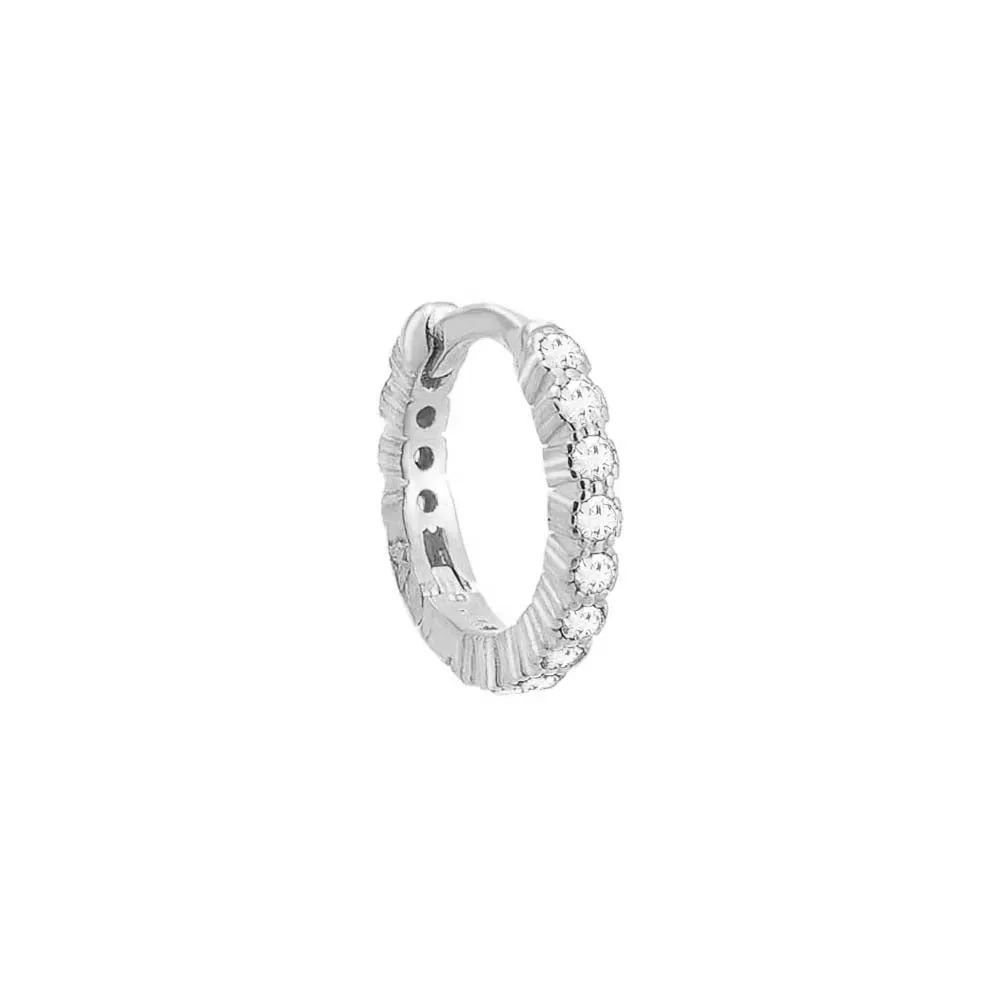 Colored Mini CZ Bezel Huggie Earring
