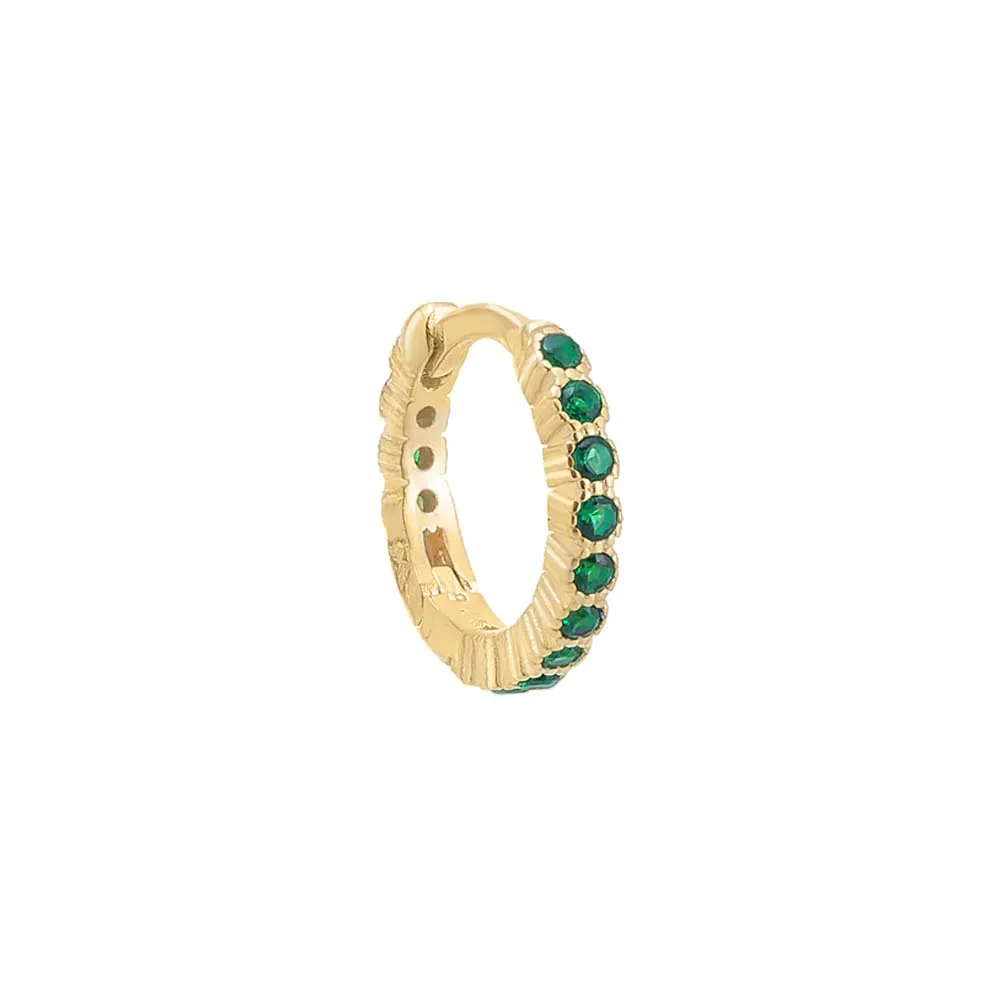 Colored Mini CZ Bezel Huggie Earring