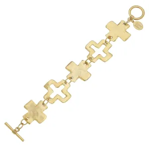 Cross Toggle Bracelet, gold