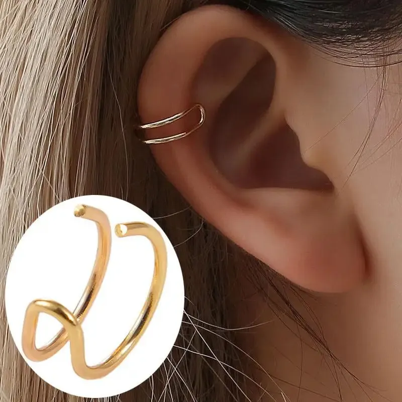 Crystal Clip Earrings For Women Zircon Earing Without Hole Jewelry Fake Earrings Single Ear Bone Clip Earings Ear Cuffs