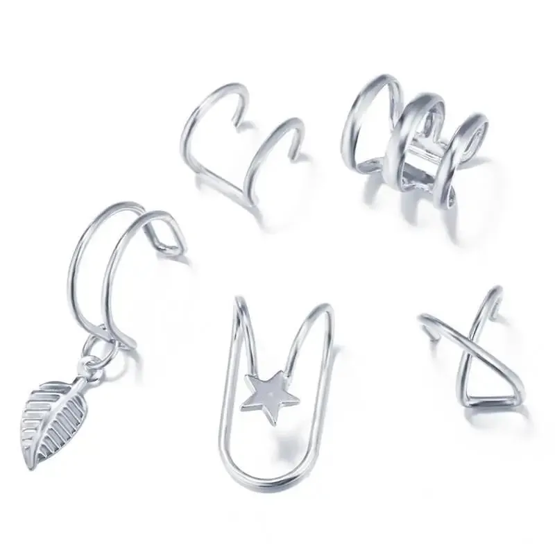 Crystal Clip Earrings For Women Zircon Earing Without Hole Jewelry Fake Earrings Single Ear Bone Clip Earings Ear Cuffs