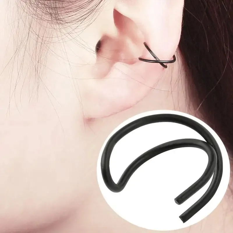 Crystal Clip Earrings For Women Zircon Earing Without Hole Jewelry Fake Earrings Single Ear Bone Clip Earings Ear Cuffs