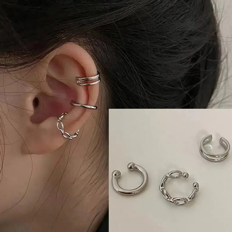 Crystal Clip Earrings For Women Zircon Earing Without Hole Jewelry Fake Earrings Single Ear Bone Clip Earings Ear Cuffs