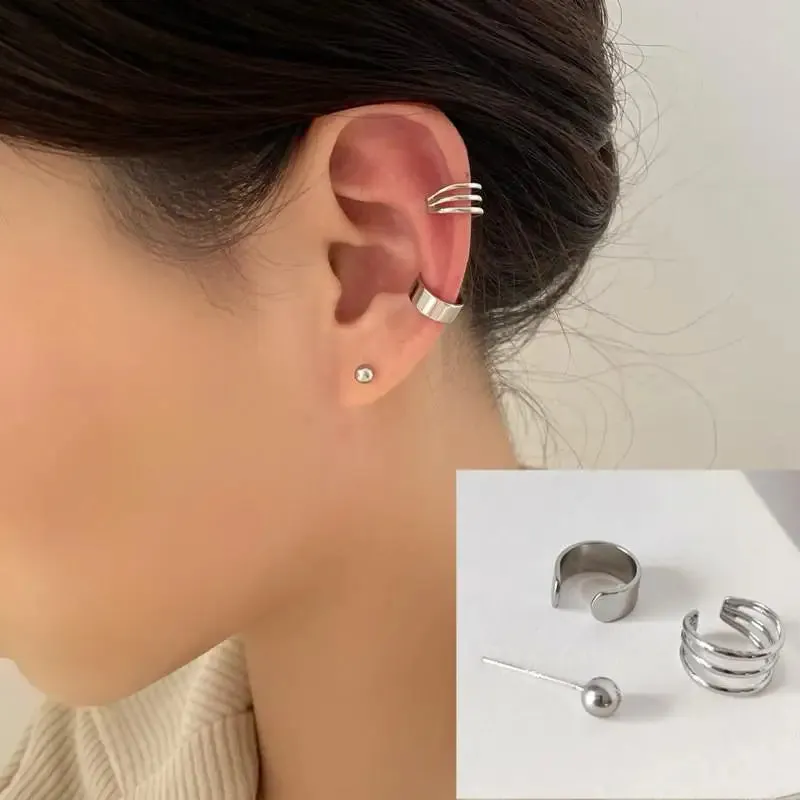 Crystal Clip Earrings For Women Zircon Earing Without Hole Jewelry Fake Earrings Single Ear Bone Clip Earings Ear Cuffs