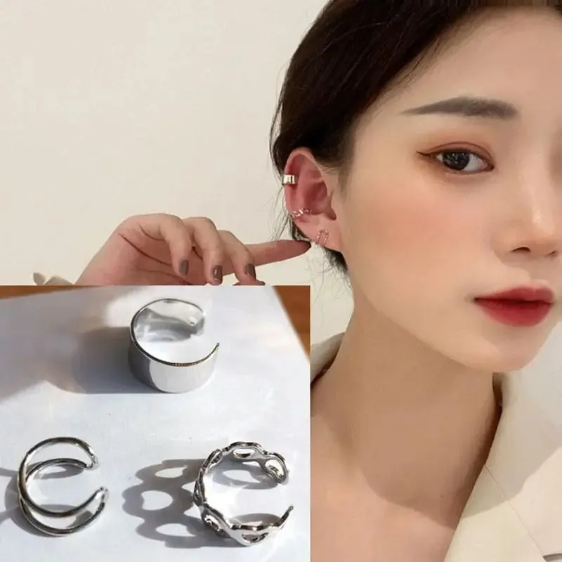 Crystal Clip Earrings For Women Zircon Earing Without Hole Jewelry Fake Earrings Single Ear Bone Clip Earings Ear Cuffs