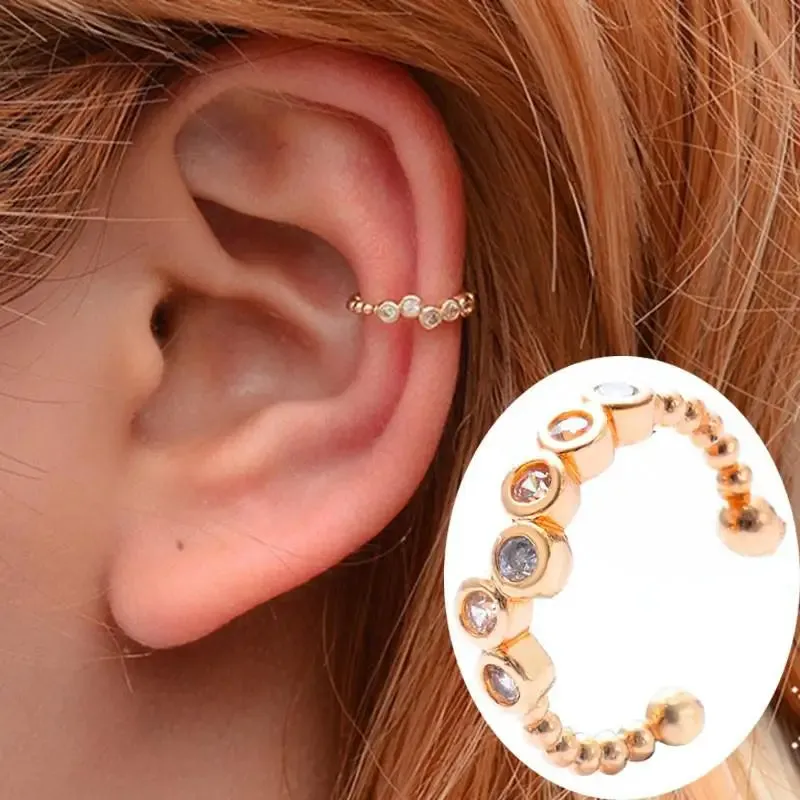 Crystal Clip Earrings For Women Zircon Earing Without Hole Jewelry Fake Earrings Single Ear Bone Clip Earings Ear Cuffs