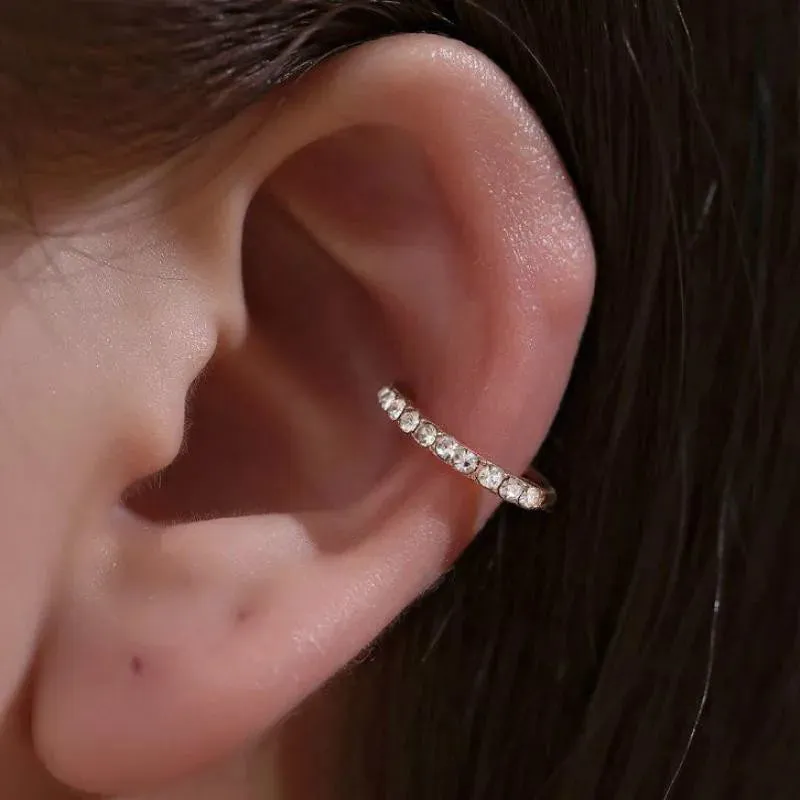 Crystal Clip Earrings For Women Zircon Earing Without Hole Jewelry Fake Earrings Single Ear Bone Clip Earings Ear Cuffs